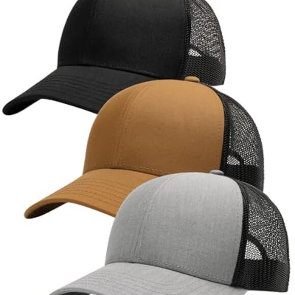 Structured Trucker Hat Classic Retro Adjustable Mesh Baseball Cap Unisex - Picture 2 of 8